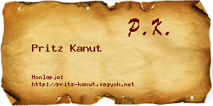 Pritz Kanut névjegykártya